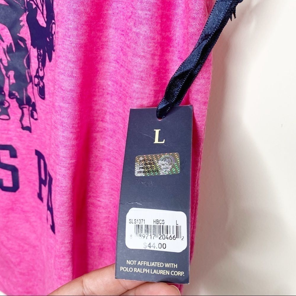 USPA NWT Large Racerback Tank Pink Polo - Picture 3 of 4